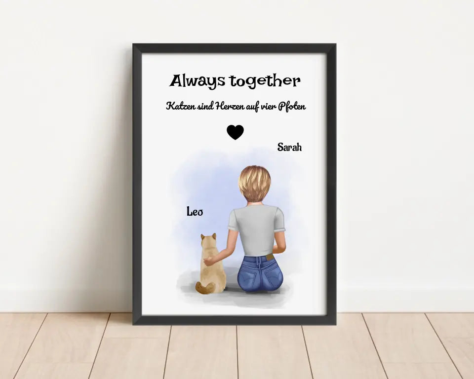 Geschenk Beste Freundin Katze Bild personalisiert