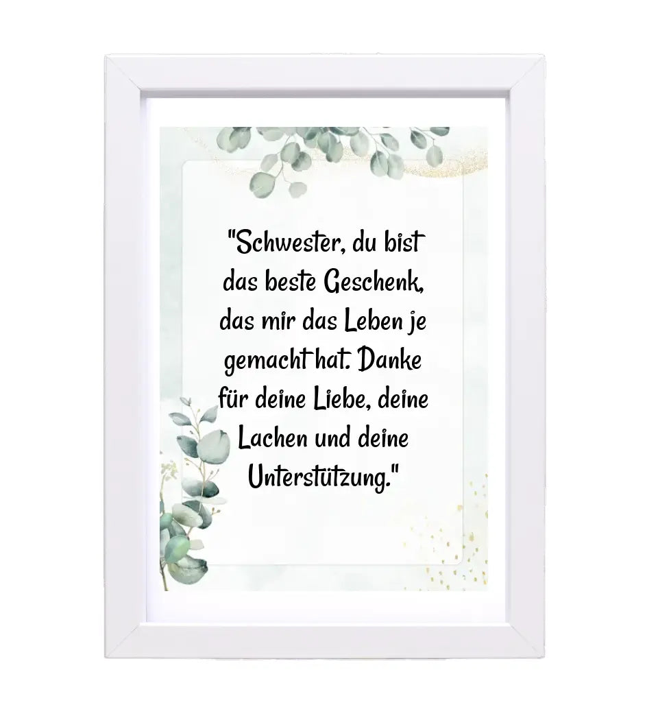 Schwestern Spruch Posterdruck personalisiert