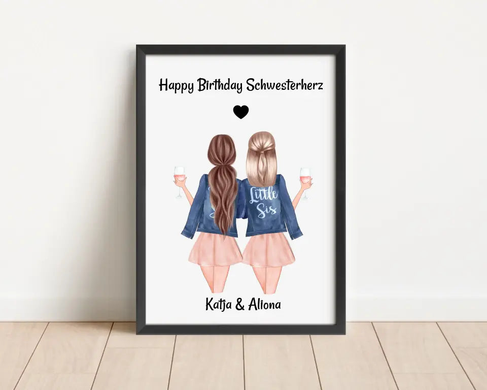 Schwestern Poster Geschenk Schwesterherz Definition