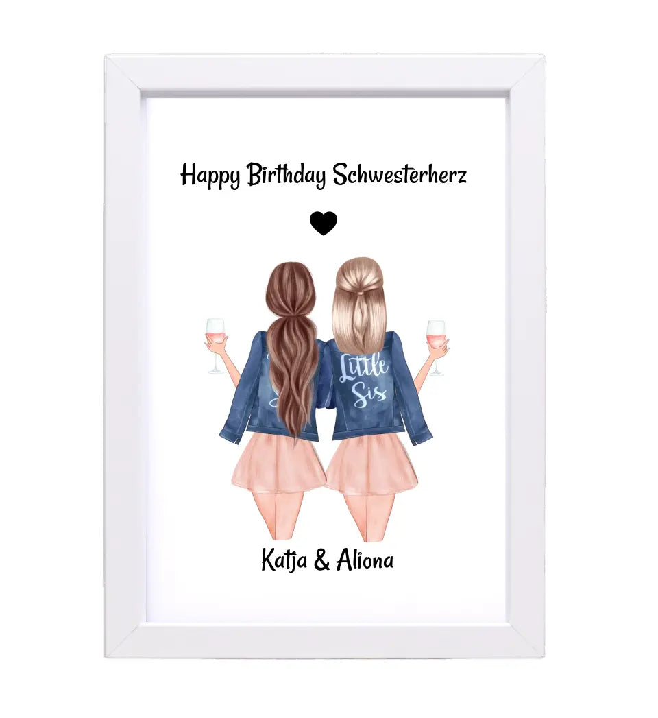 Schwestern Poster Geschenk Schwesterherz Definition