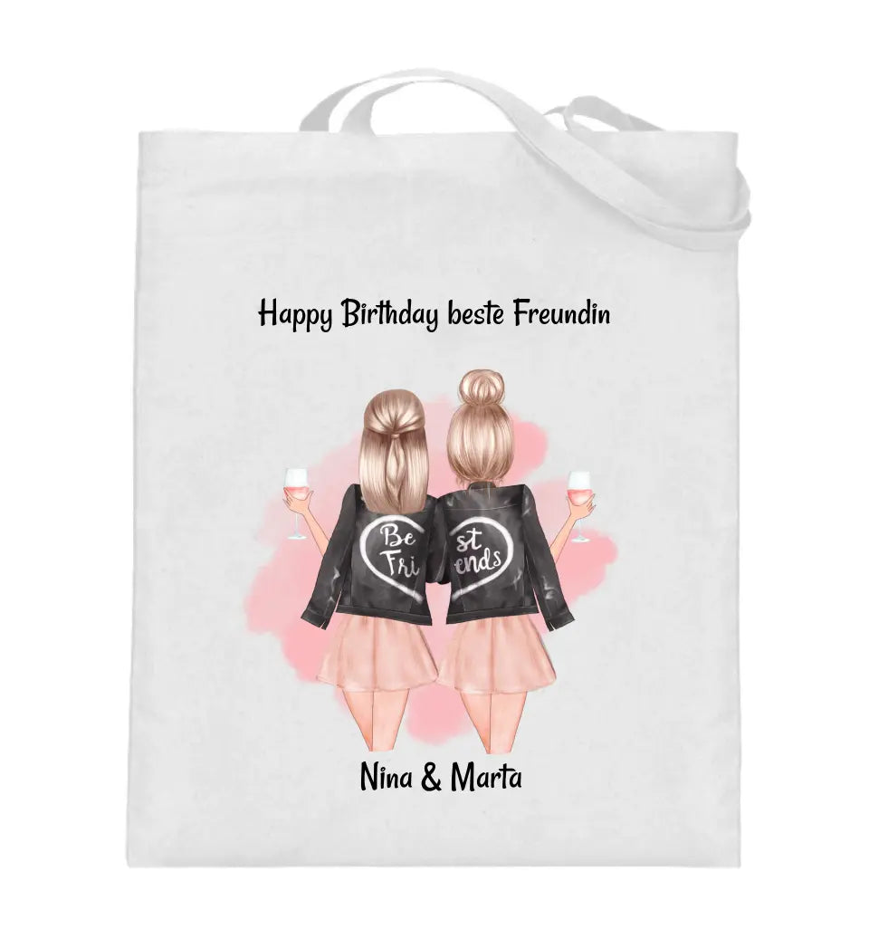 Beste Freundin Geburtstag Jutebeutel Tasche Geschenk selber gestalten