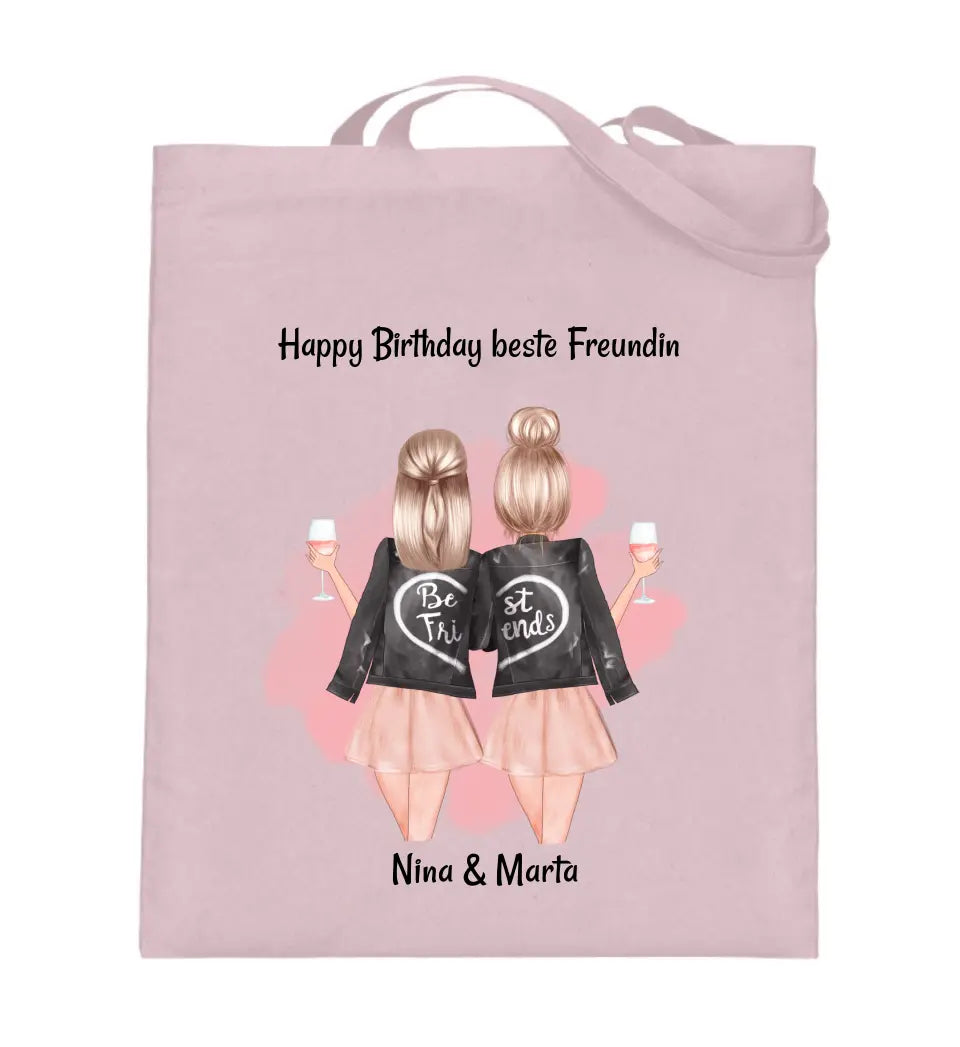 Beste Freundin Geburtstag Jutebeutel Tasche Geschenk selber gestalten