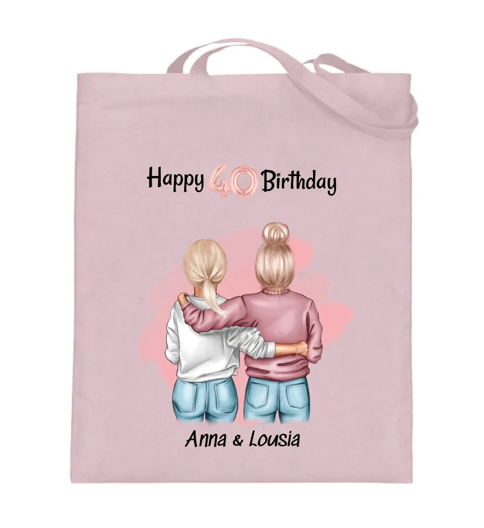 Beste Freundin 40 Geburtstag Jutebeutel Tasche Geschenk gestalten