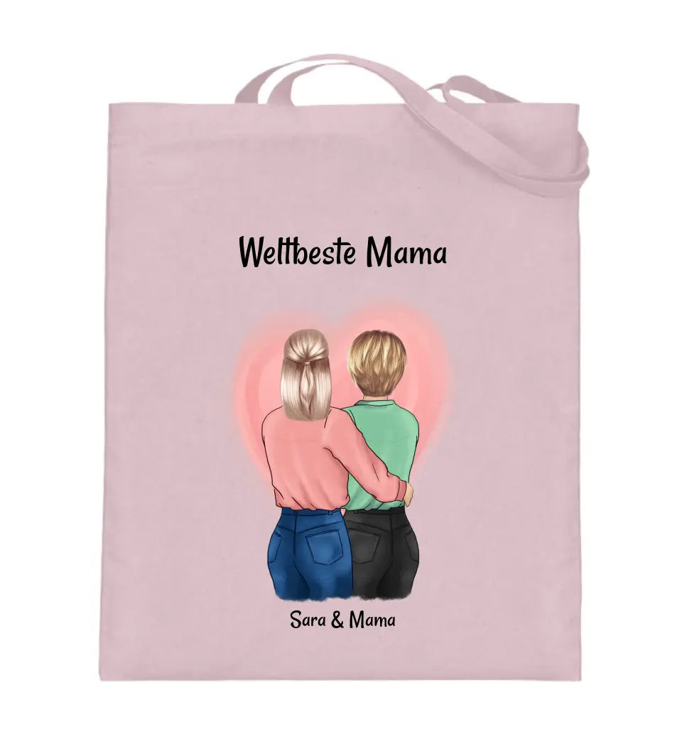 Mutter Tochter Jutebeutel Tasche Geschenk personalisiert