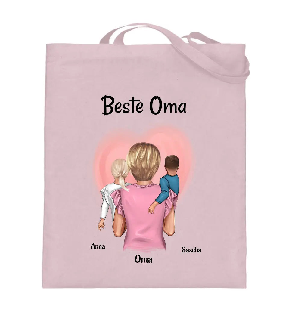 Oma Enkelkinder Jutebeutel Geschenk personalisiert