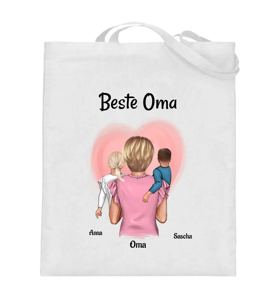 Oma Enkelkinder Jutebeutel Geschenk personalisiert