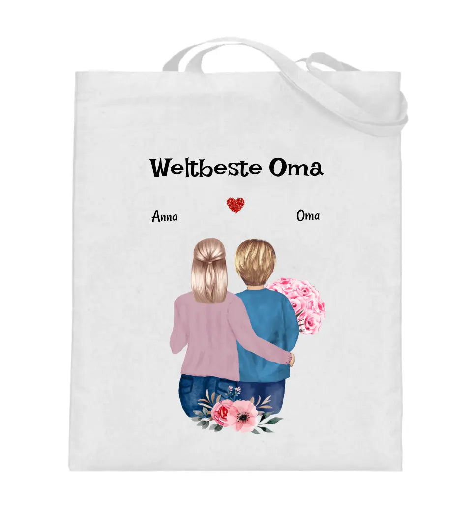 Oma Enkeltochter Jutebeutel Tasche Geschenk personalisiert