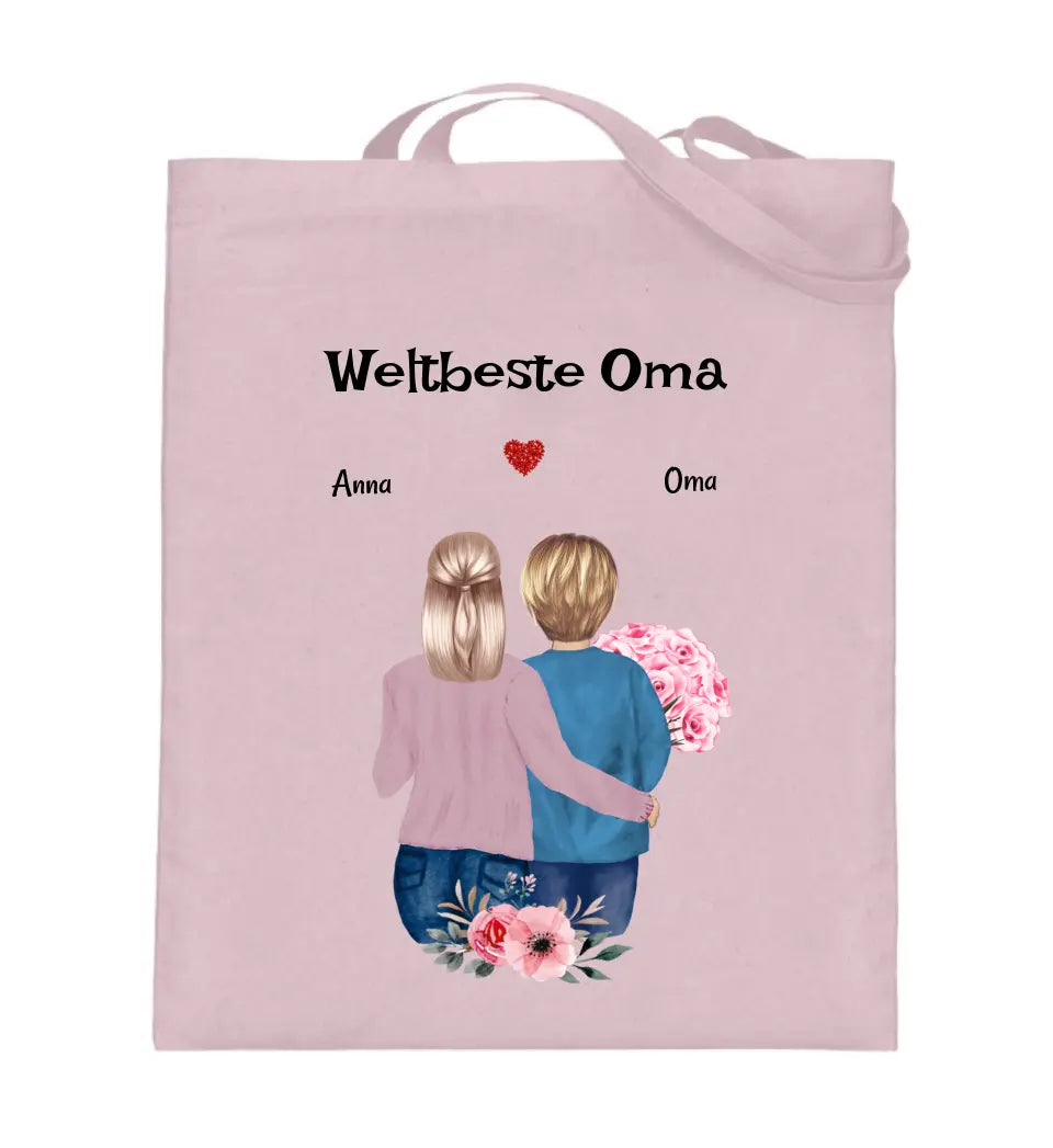 Oma Enkeltochter Jutebeutel Tasche Geschenk personalisiert