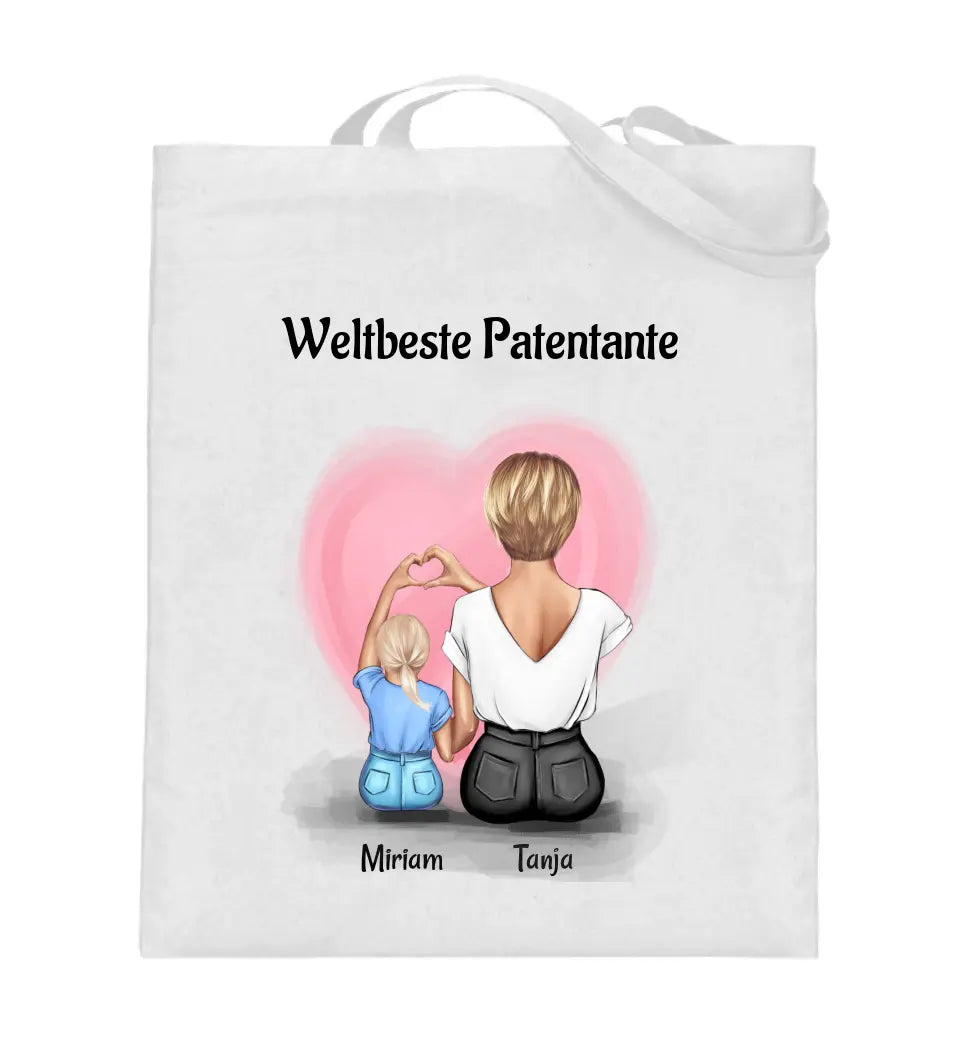 Patentante Kind Jutebeutel Tasche Geschenk personalisiert