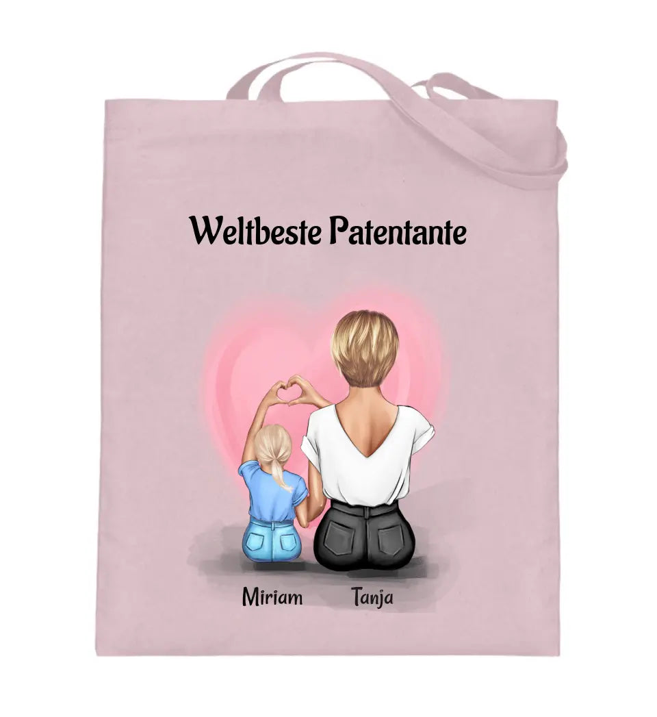 Patentante Kind Jutebeutel Tasche Geschenk personalisiert