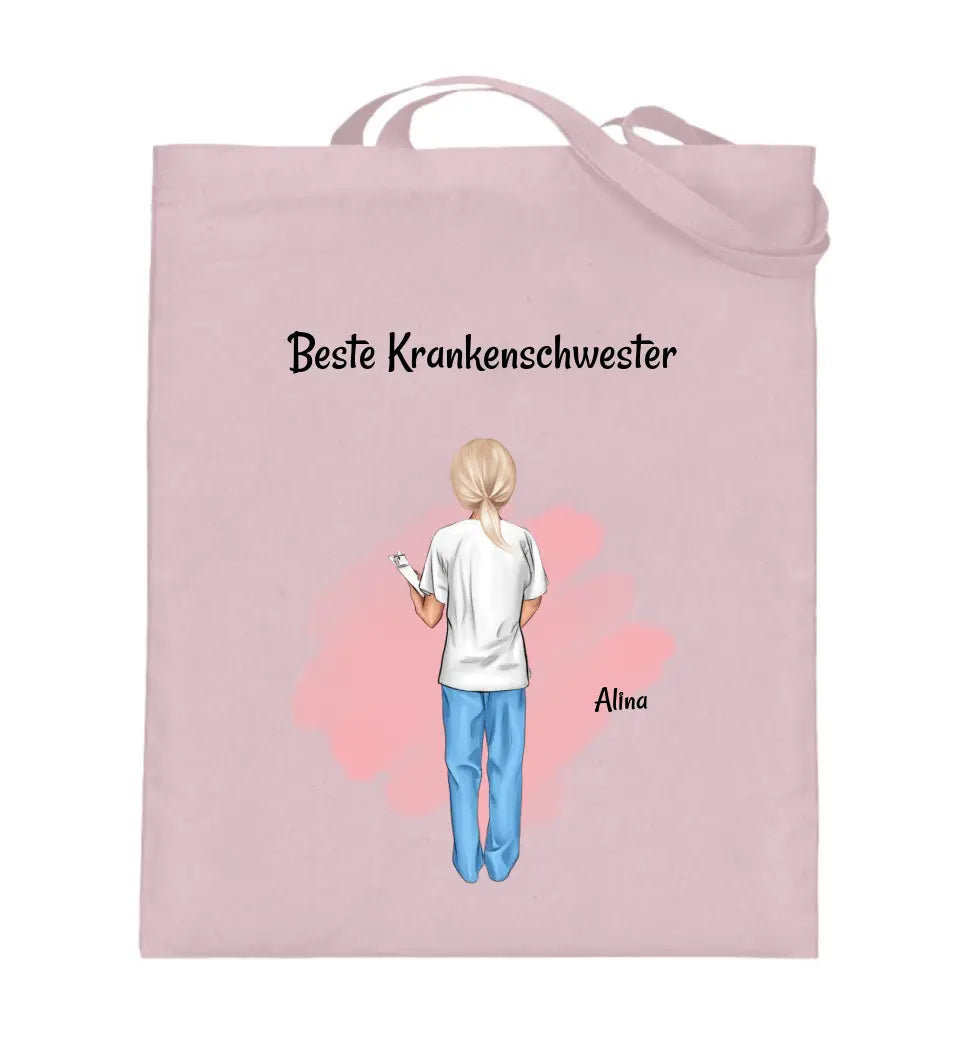 Krankenschwester Jutebeutel Tasche personalisiert