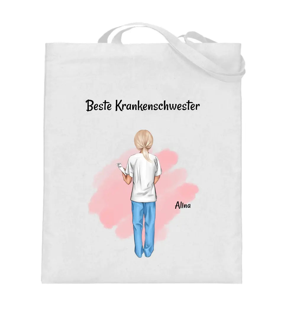 Krankenschwester Jutebeutel Tasche personalisiert