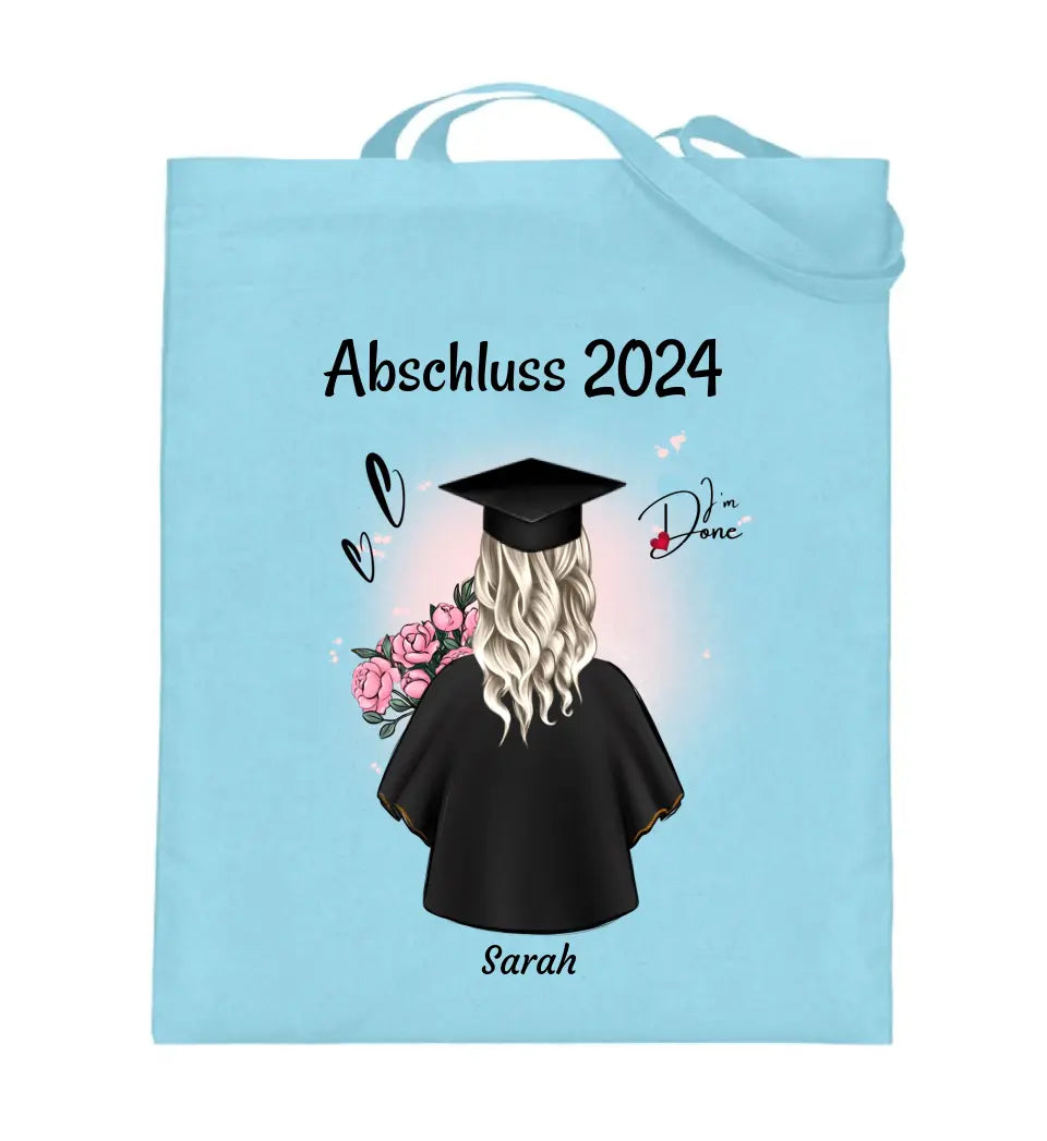 Frau Abschlussgeschenk Abitur, Bachelor, Master oder Ausbildung Jutebeutel Tasche