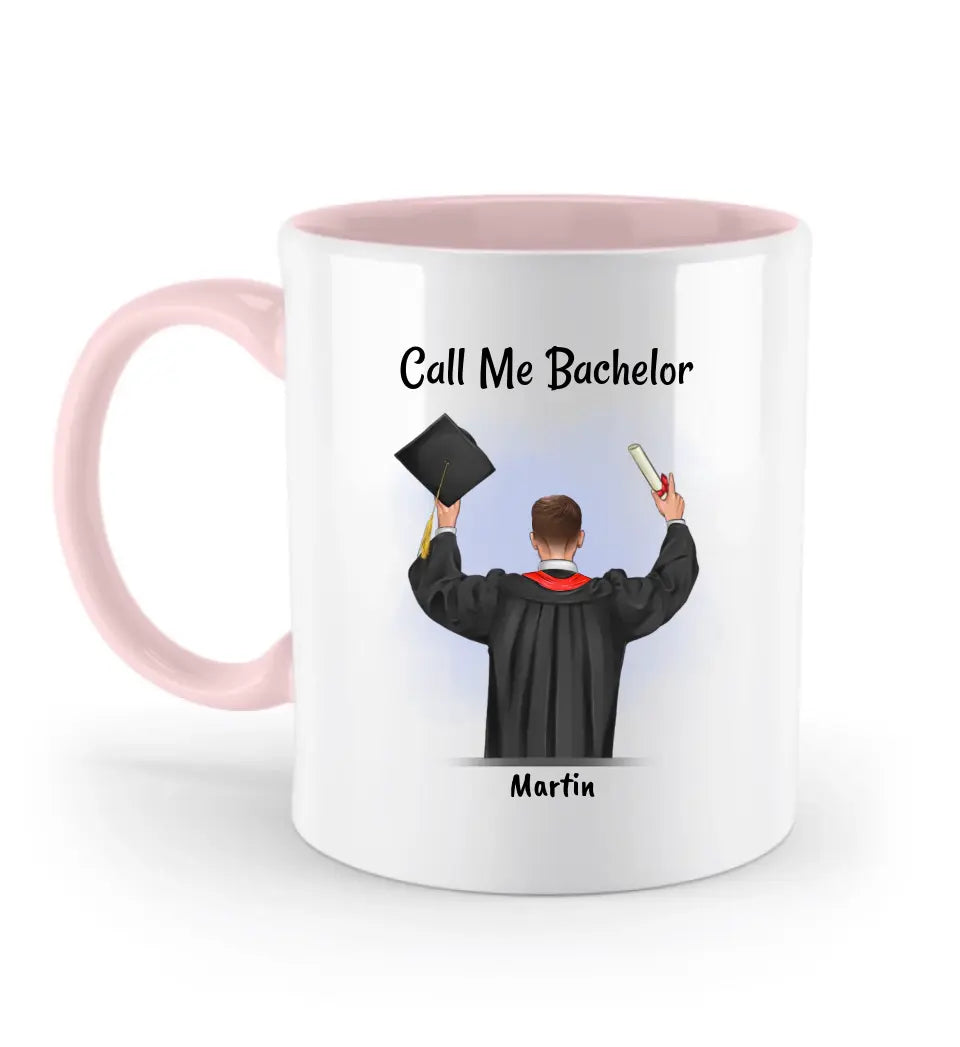 Call me Bachelor Tasse Junge Abschluss Geschenk