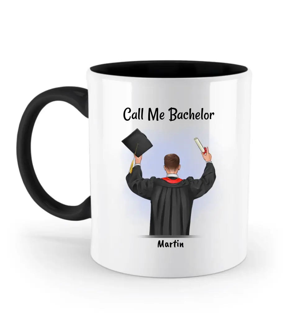 Call me Bachelor Tasse Junge Abschluss Geschenk