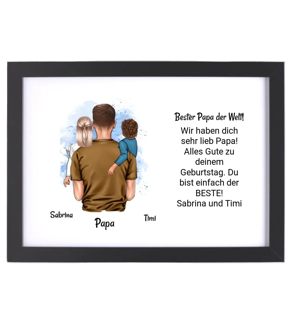 Papa Kinder Poster Bild Karte Geschenk personalisiert