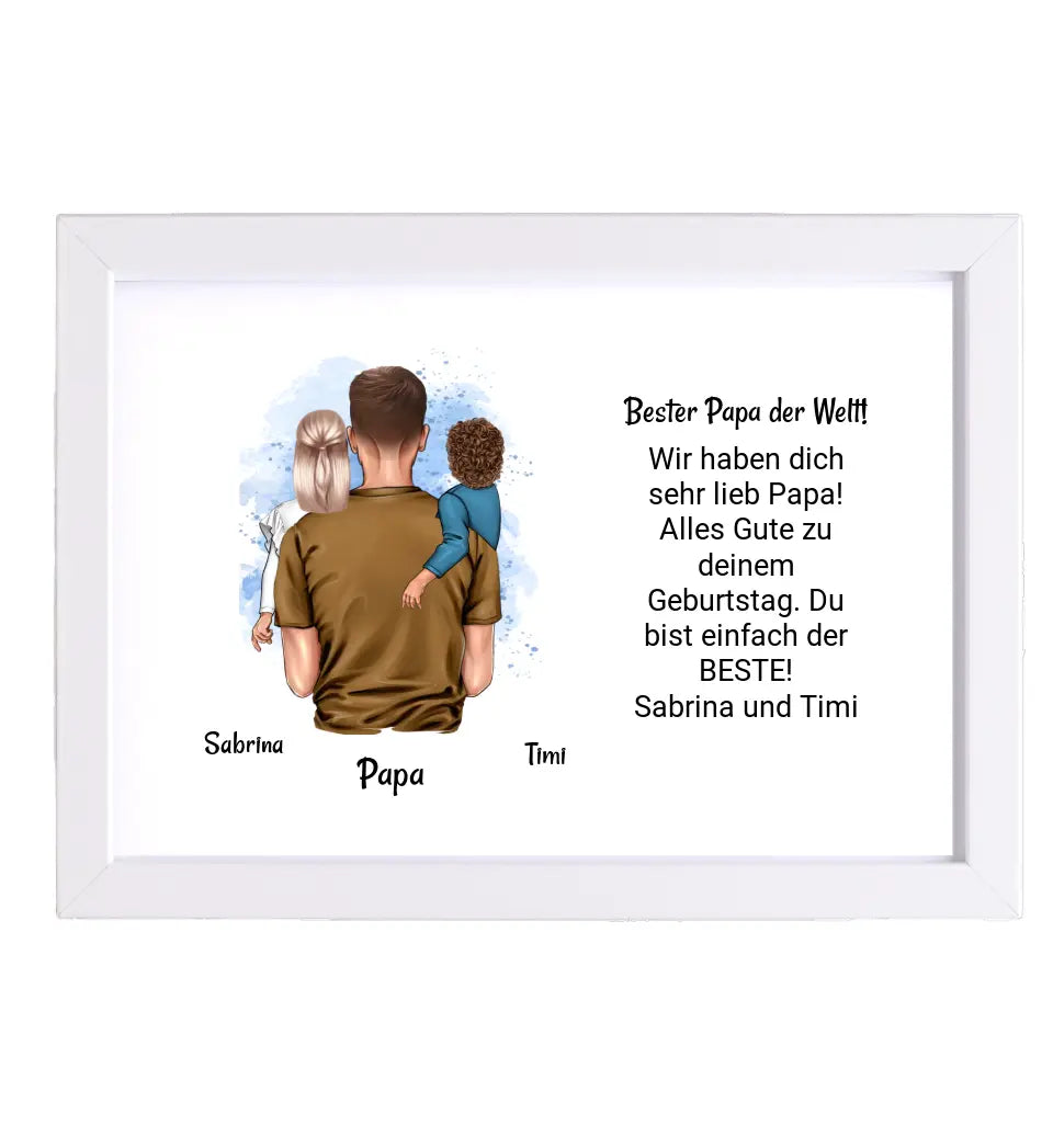 Papa Kinder Poster Bild Karte Geschenk personalisiert