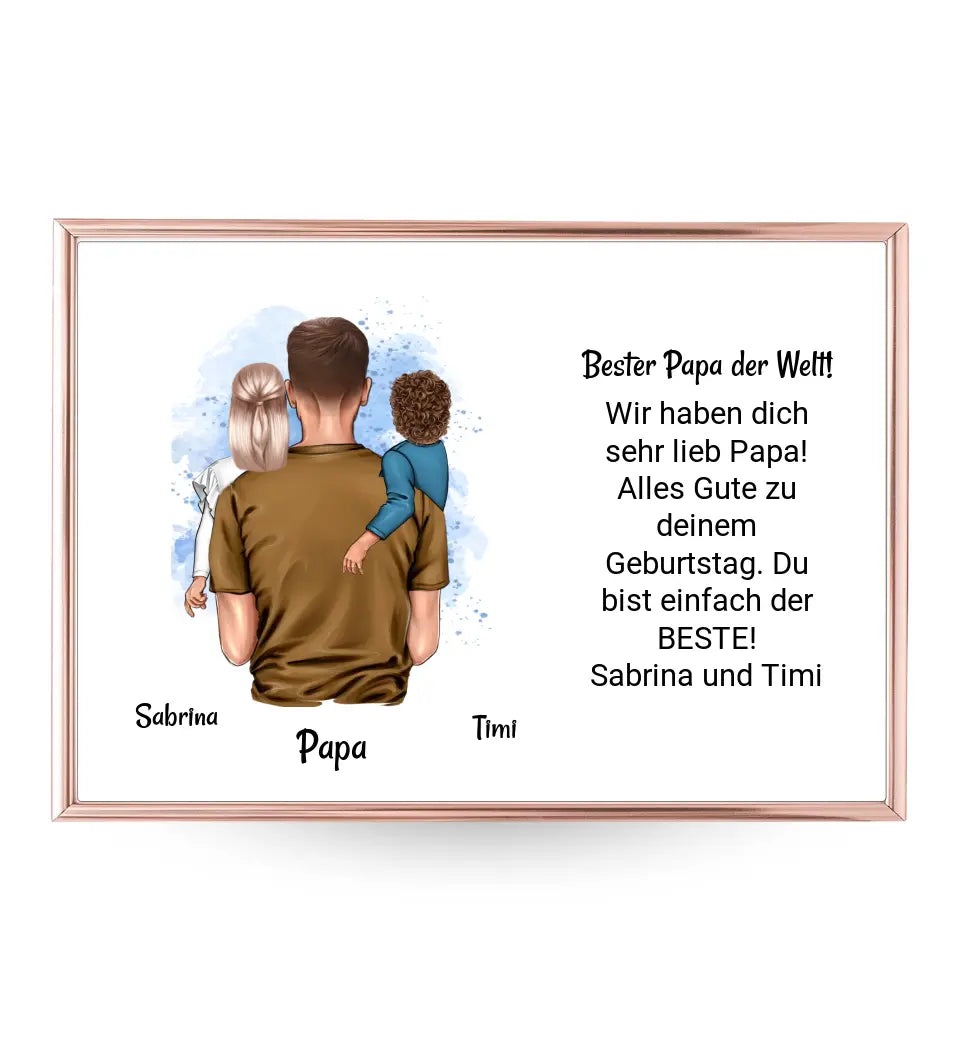 Papa Kinder Poster Bild Karte Geschenk personalisiert