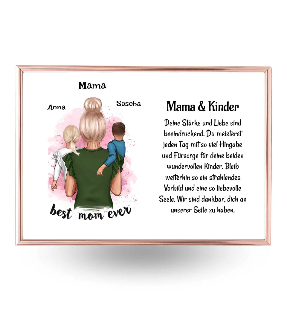 Mutter Kinder Poster Bild Karte Geschenk personalisiert