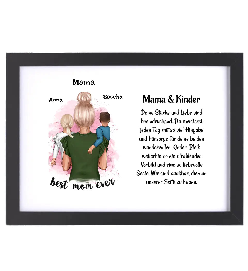 Mutter Kinder Poster Bild Karte Geschenk personalisiert