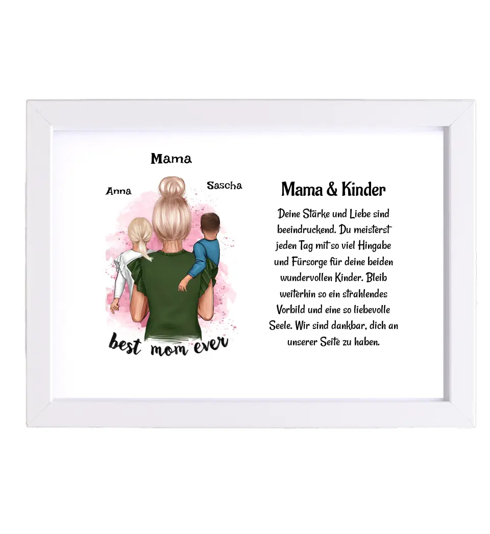 Mutter Kinder Poster Bild Karte Geschenk personalisiert