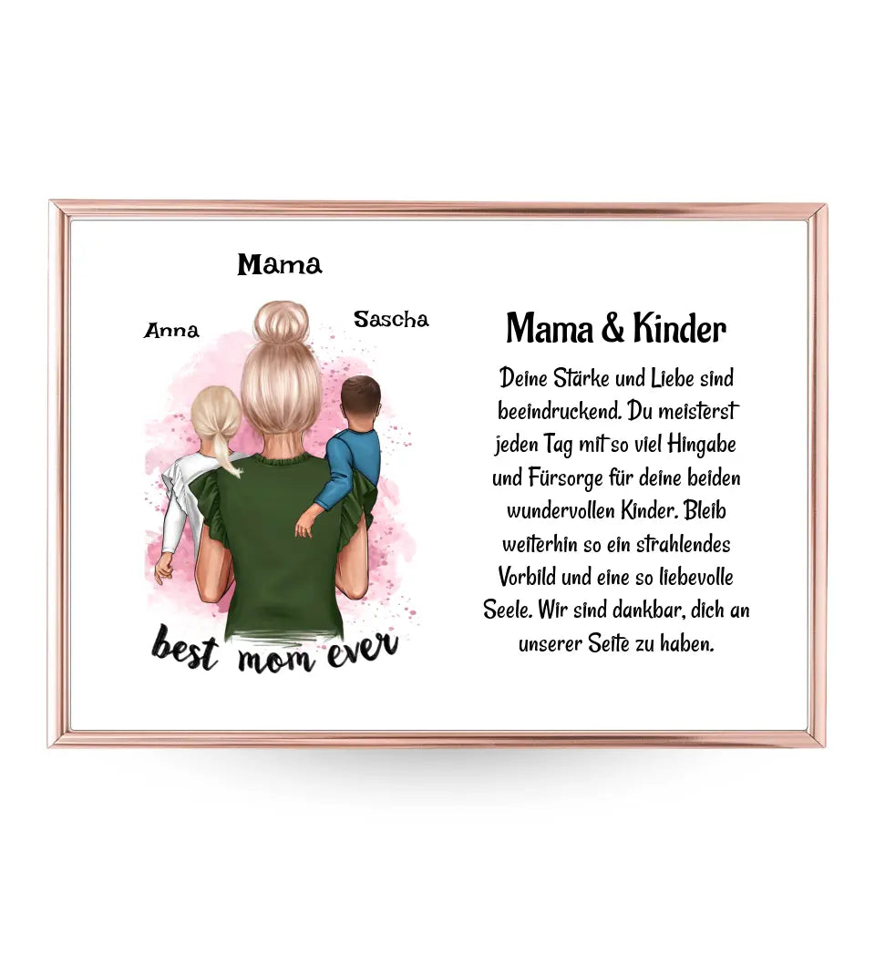 Mutter Kinder Poster Bild Karte Geschenk personalisiert