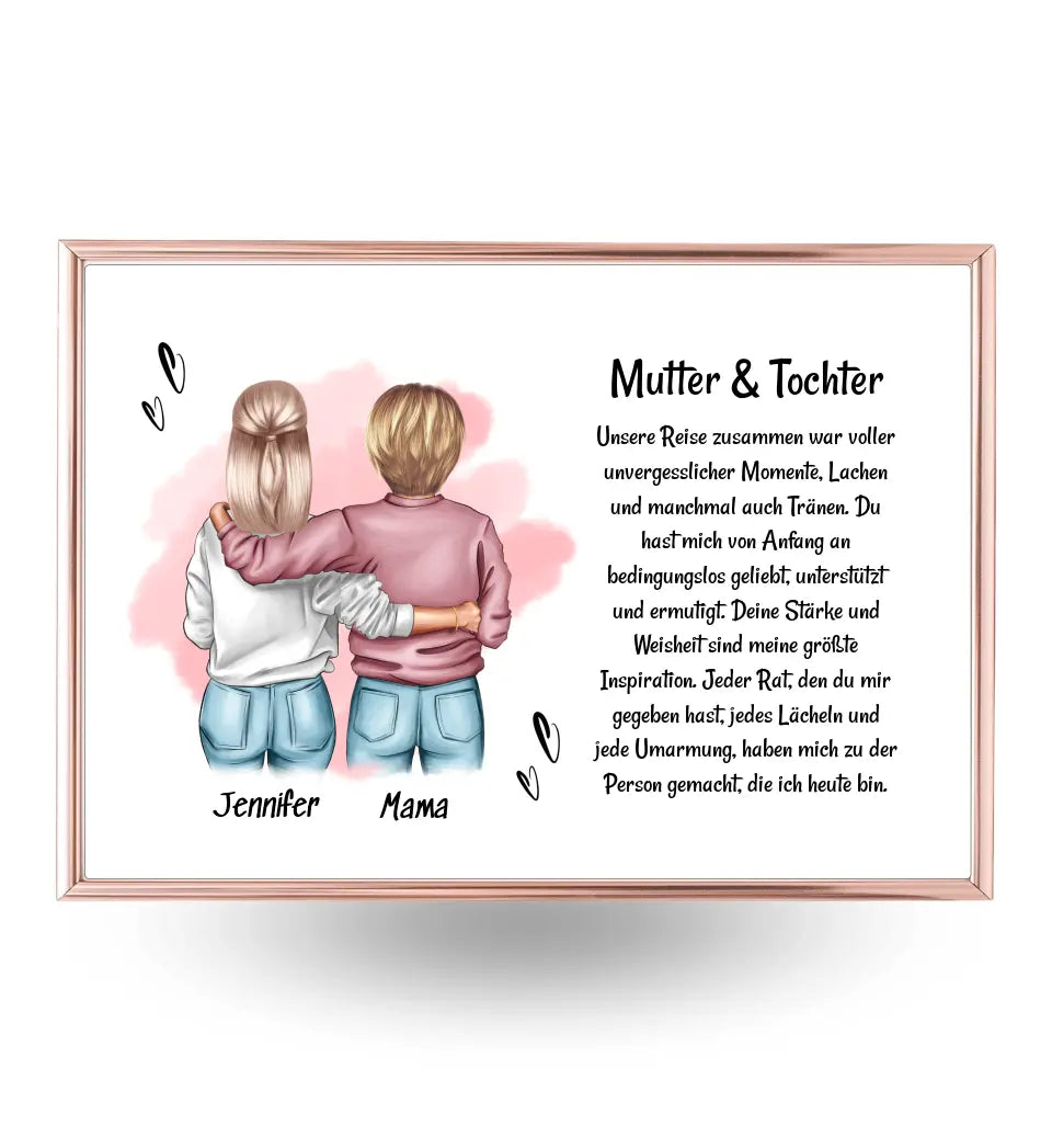 Mutter Tochter Poster Bild Karte Geschenk personalisiert