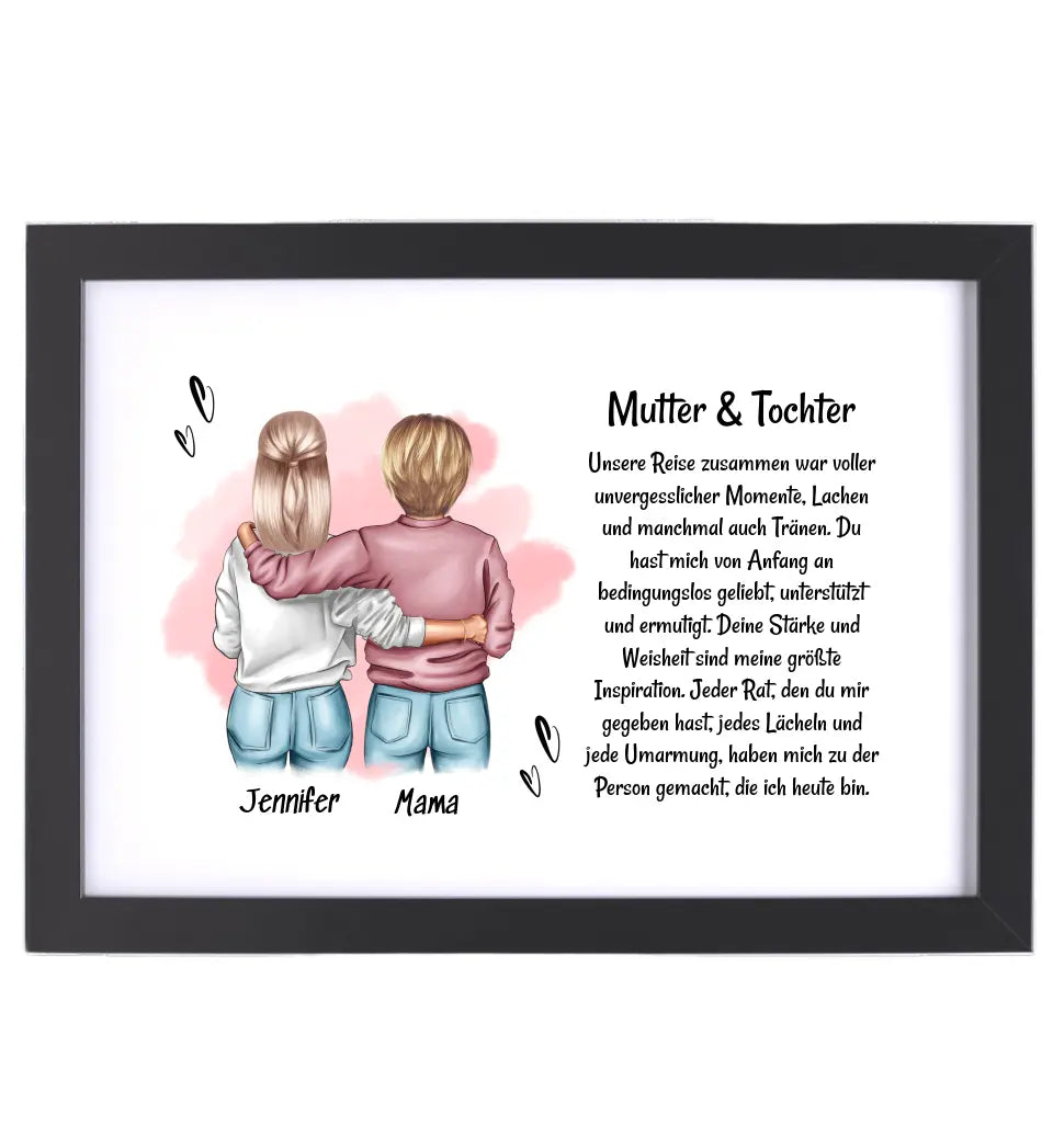 Mutter Tochter Poster Bild Karte Geschenk personalisiert