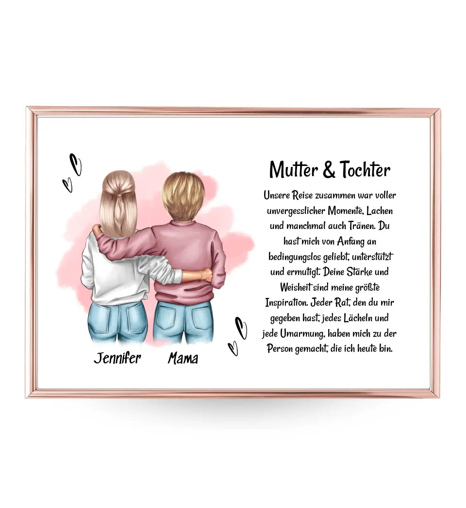 Mutter Tochter Poster Bild Karte Geschenk personalisiert