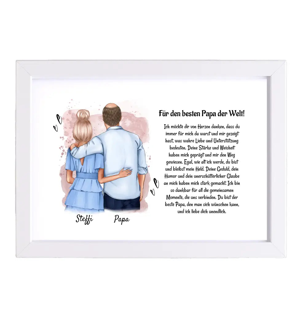 Vater Tochter Bild Poster Karte Geschenk personalisiert