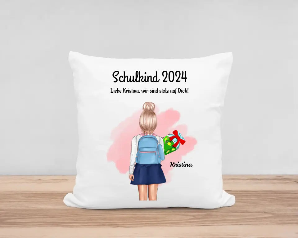 Kissen Einschulung Schulkind Mädchen Geschenk personalisiert