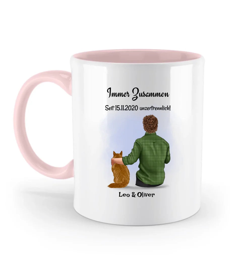 Junge Katze Tasse Geschenk personalisiert mit 1-2 Katzen