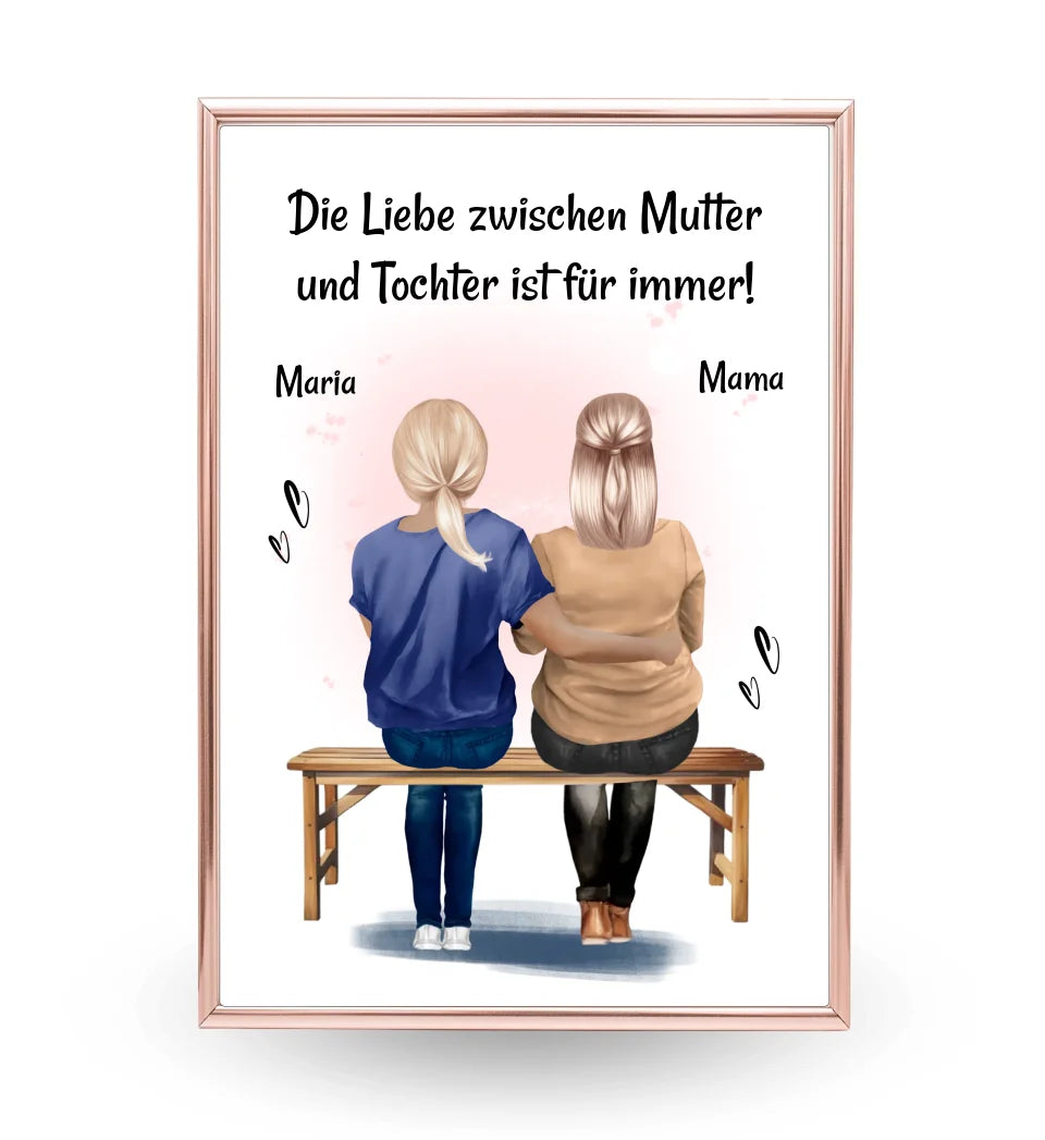 Geschenk Mutter Tochter Poster mit Spruch personalisiert