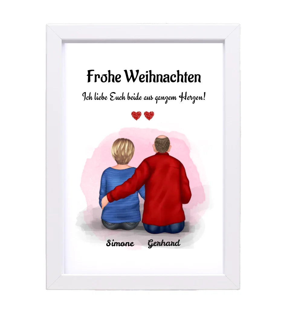 Oma und Opa Bild Weihnachtsgeschenk personalisiert