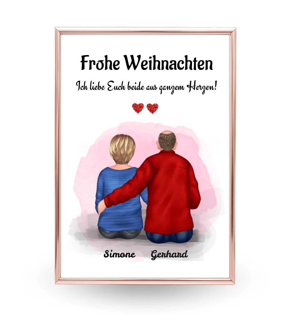 Oma und Opa Bild Weihnachtsgeschenk personalisiert