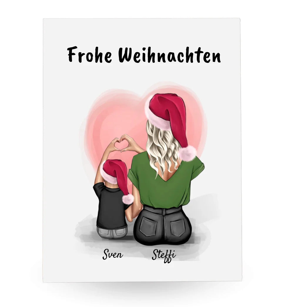 Personalisiertes Weihnachtsgeschenk Acrylglas Bild für Patentante & Junge