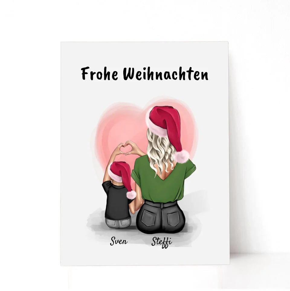 Personalisiertes Weihnachtsgeschenk Acrylglas Bild für Patentante & Junge