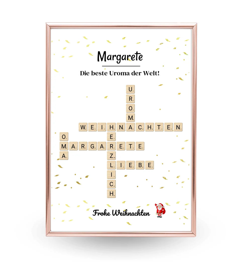 Uroma Weihnachtsgeschenk Bild Scrabble Style personalisierbar