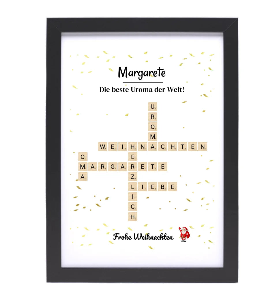 Uroma Weihnachtsgeschenk Bild Scrabble Style personalisierbar