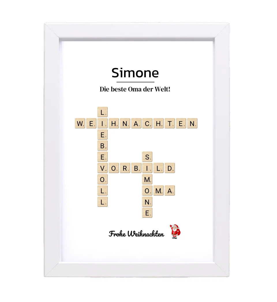 Großmutter Weihnachtsgeschenk Bild Scrabble Style personalisierbar