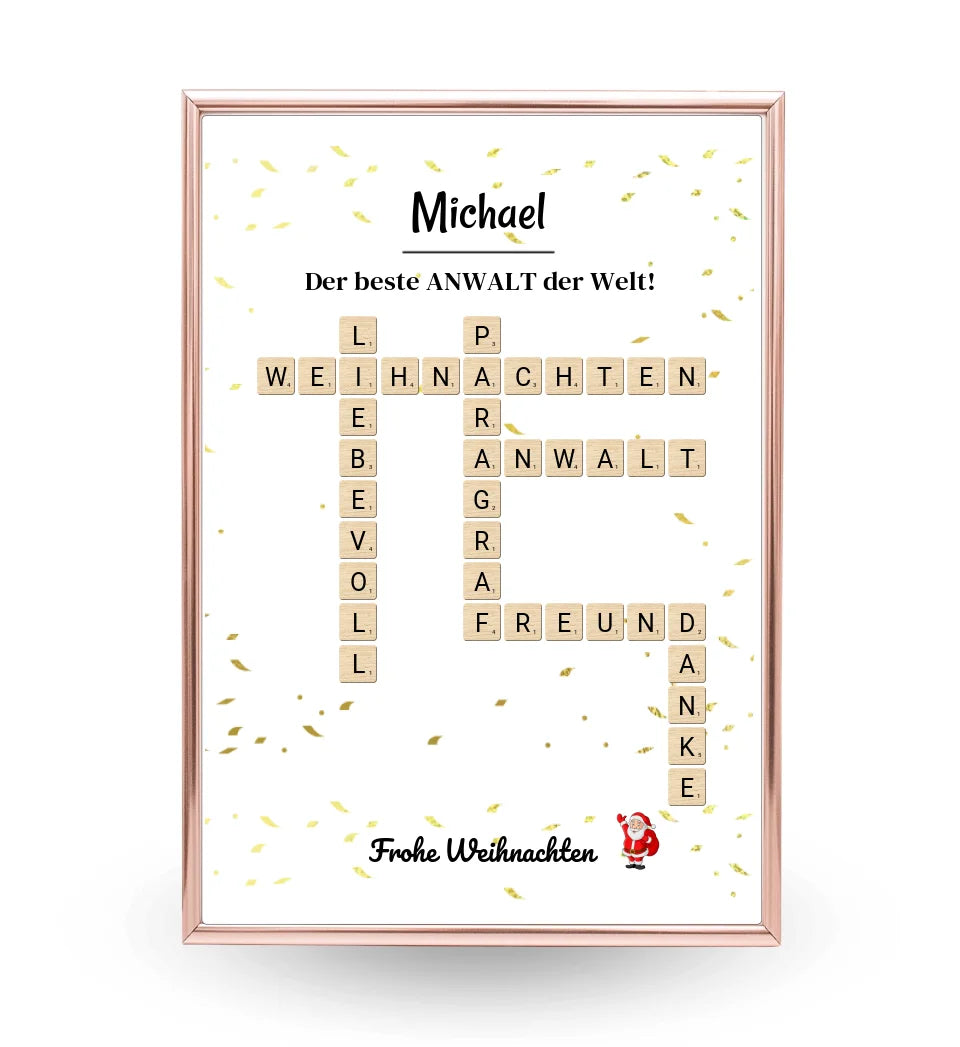 Anwalt Weihnachtsgeschenk Bild Scrabble Design