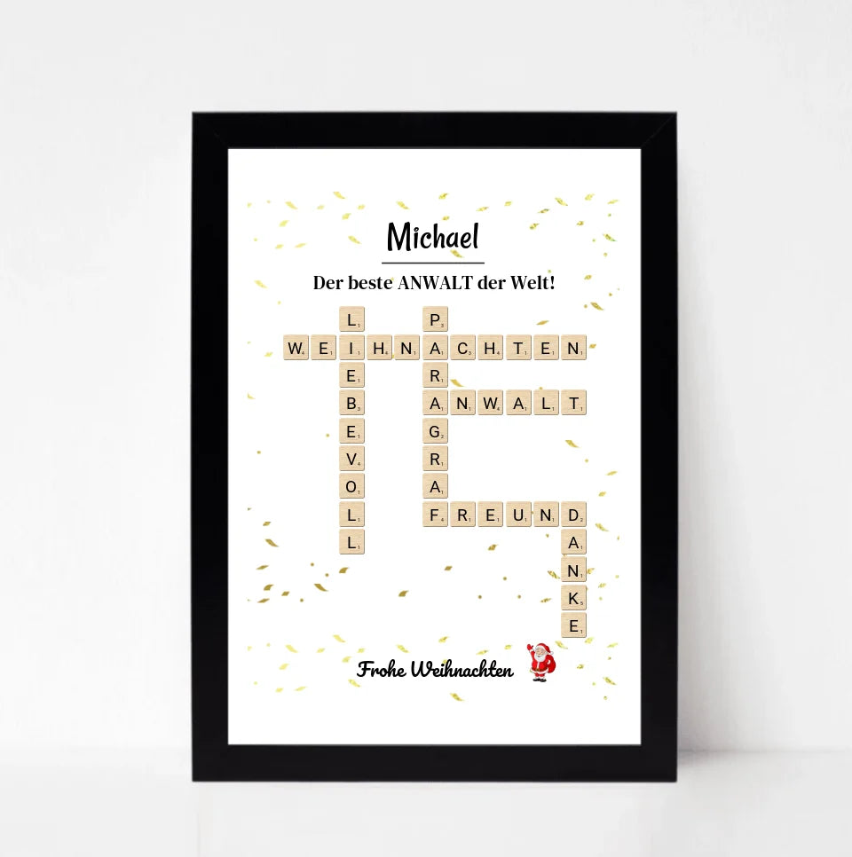 Anwalt Weihnachtsgeschenk Bild Scrabble Design