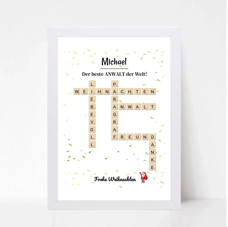 Anwalt Weihnachtsgeschenk Bild Scrabble Design