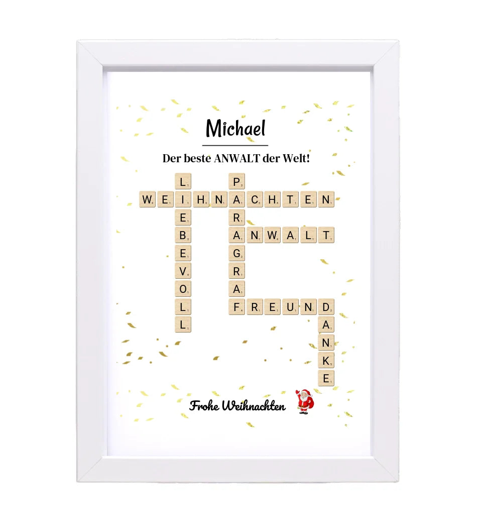 Anwalt Weihnachtsgeschenk Bild Scrabble Design