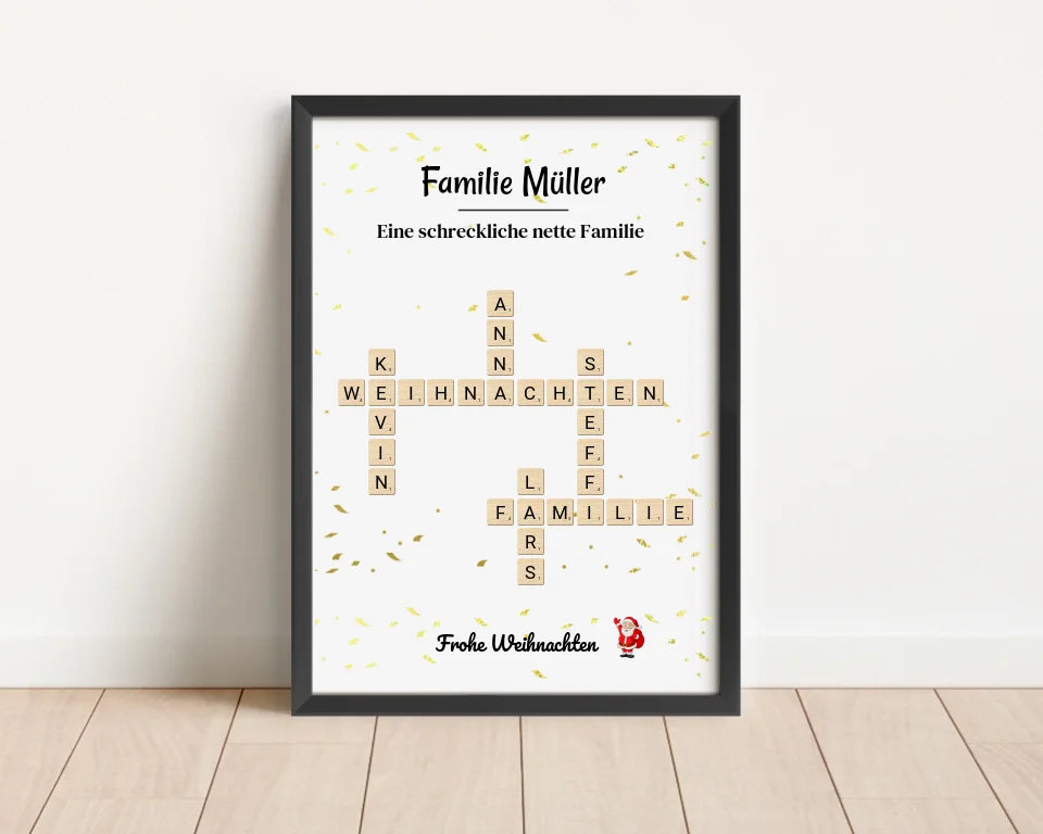 Familie Weihnachtsgeschenk Poster Scrabble Design