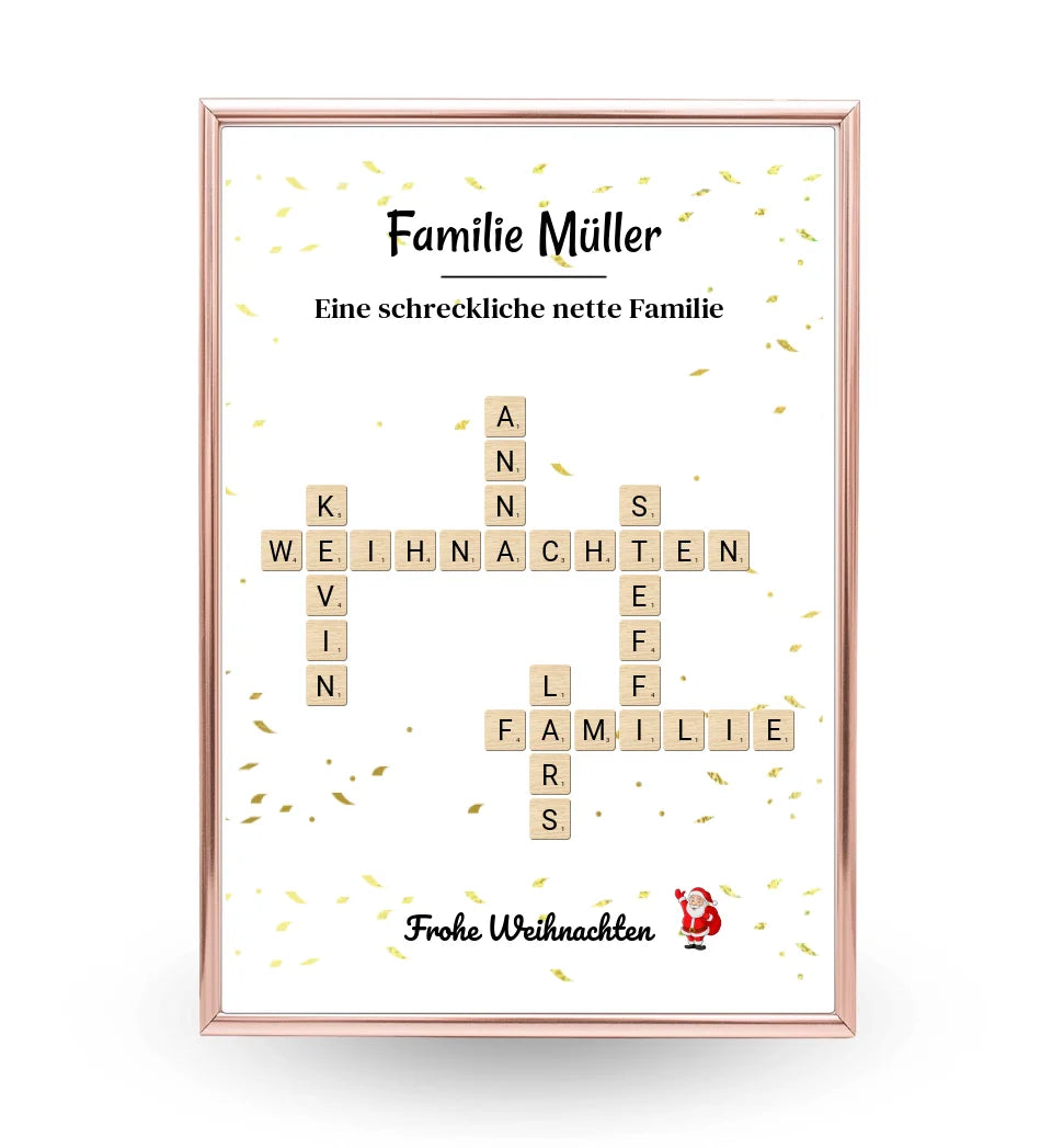 Familie Weihnachtsgeschenk Poster Scrabble Design