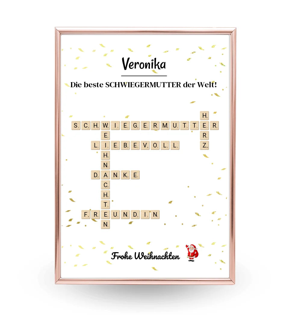 Schwiegermutter Weihnachtsgeschenk Poster Scrabble Design