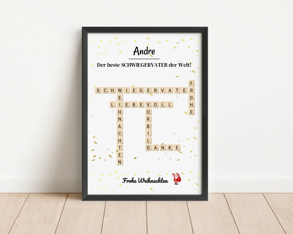 Schwiegervater Weihnachtsgeschenk Poster Scrabble Design