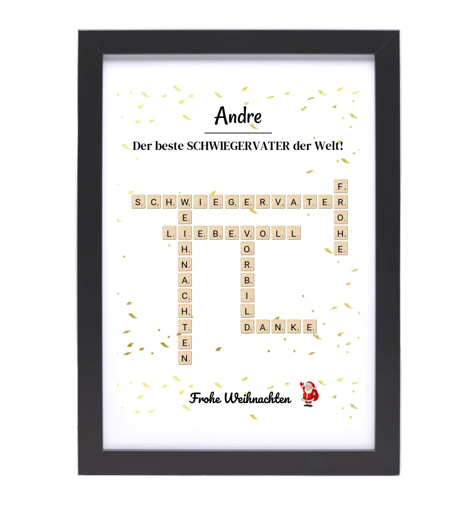 Schwiegervater Weihnachtsgeschenk Poster Scrabble Design