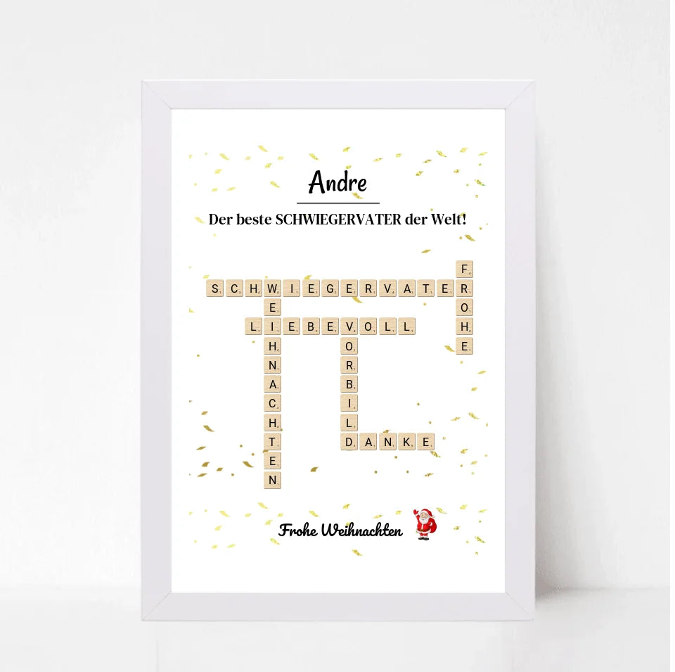 Schwiegervater Weihnachtsgeschenk Poster Scrabble Design